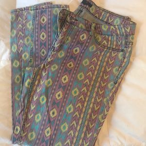 Forever 21 multi colored tribal print pants